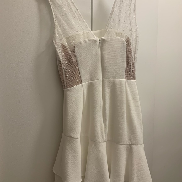 Bcbgmaxazria Adriana White asymmetric hem dress. - Picture 4 of 6